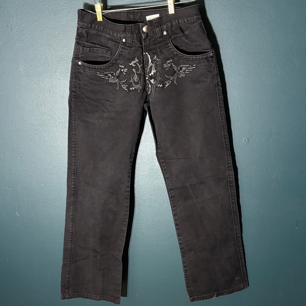 Stylish Black Embroidered Men's Jeans
